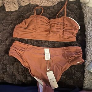 NWT CUPSHE bronze high waisted bikini
